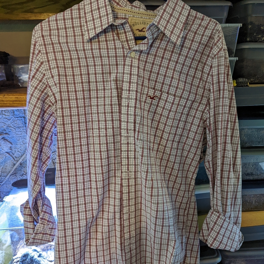 Plaid long sleeve Hollister dress ahirt